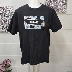 Hurley Black Tee with Floral Design